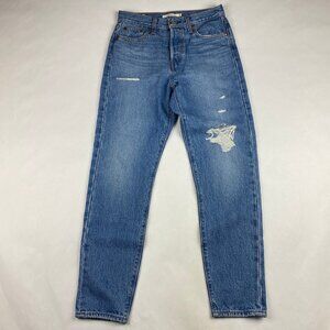 Levi's Wedgie Jeans Women's Size 26 Blue Distressed Denim Button Fly
